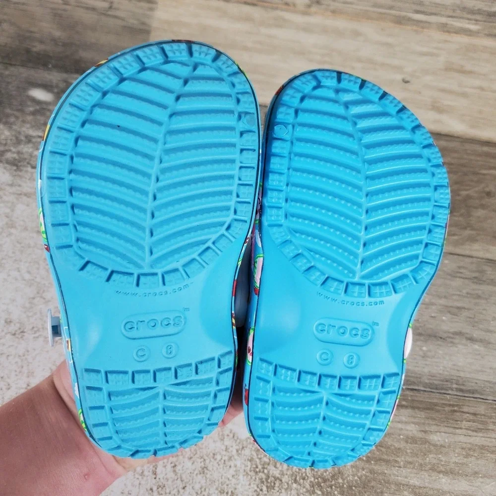 Crocs Cocomelon Classic Toddler Clogs Sz 8 C8 Blue Vented Sandals *read*‎